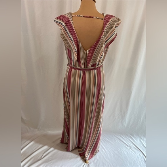 Leith Striped Ruffle Wrap Dress - Picture 4 of 8